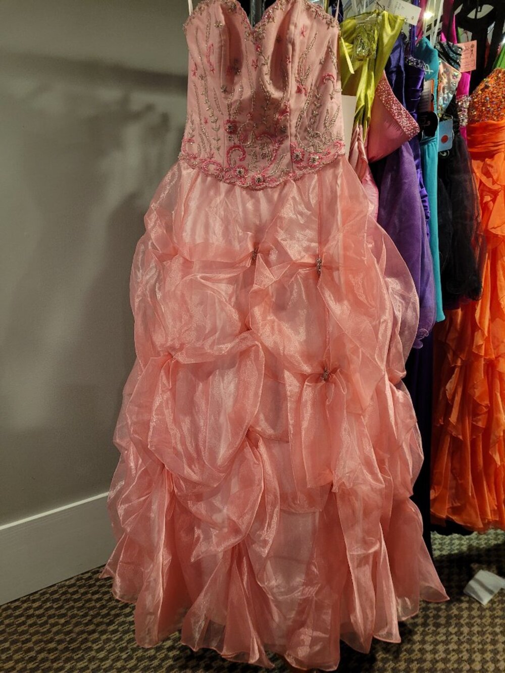 Night Moves 2040 Size 12 Pink Ballgown Prom Dress